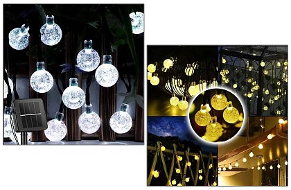 Dekoratív kültéri napelemlánc 40 LED - Lights Balls