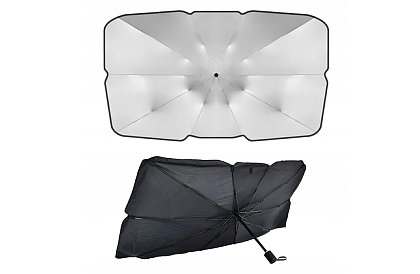 Összecsukható napellenző – esernyő – az autó szélvédőjén