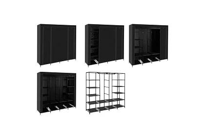 Szövet összecsukható szekrény – 170 × 170 × 42 cm