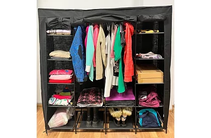 Szövet összecsukható szekrény – 170 × 170 × 42 cm