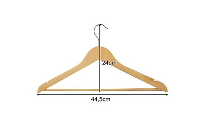 Fa fából készült ruhakasztók – 10 darabos készlet