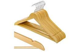 Fa fából készült ruhakasztók – 10 darabos készlet