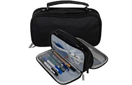 Iskolai tolltartó - fekete tolltartó füllel