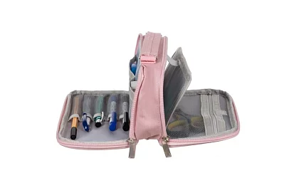 Iskolai tolltartó - rózsaszín tolltartó füllel