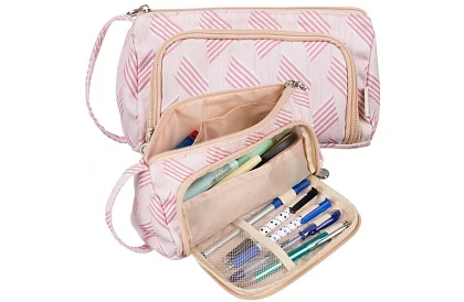 Iskolai tolltartó - rózsaszín tolltartó mintával