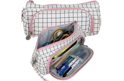 Iskolai tolltartó - kockás tolltartó