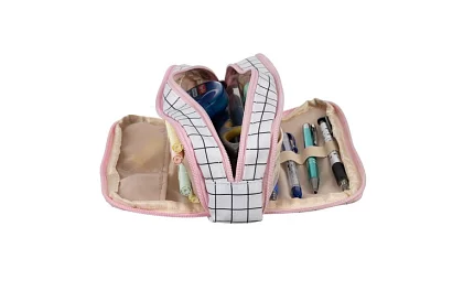 Bővíthető iskolai tolltartó - kockás tolltartó