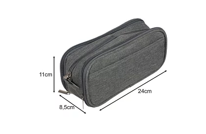 Bővíthető iskolai tolltartó - szürke tolltartó