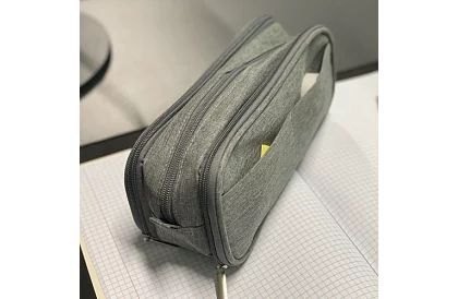 Bővíthető iskolai tolltartó - szürke tolltartó