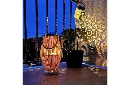 Bambusz lámpás - gyertya 23 x 40 cm