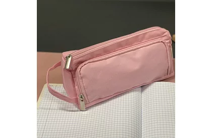 Iskolai tolltartó - rózsaszín tolltartó füllel