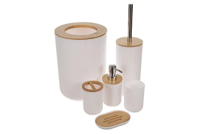 Fürdőszobai kiegészítők - fehér készlet 6 darab