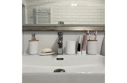 Fürdőszobai kiegészítők - fehér készlet 6 darab