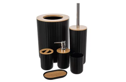 Fürdőszobai kiegészítők - fekete szett 6 darab