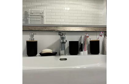 Fürdőszobai kiegészítők - fekete szett 6 darab