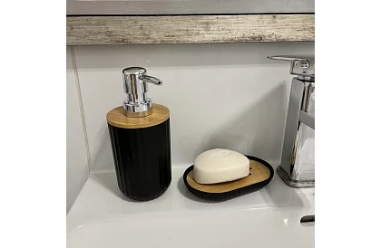 Fürdőszobai kiegészítők - fekete szett 6 darab