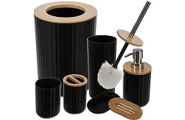 Fürdőszobai kiegészítők - fekete szett 6 darab