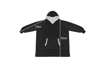 Nagy oversize kapucnis pulóver - fekete takaró