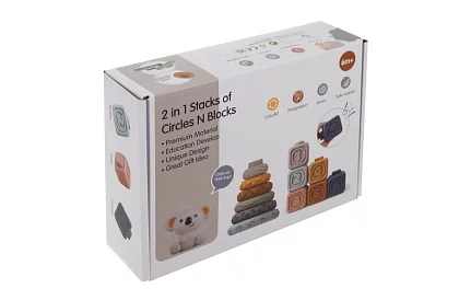 Puha érzékelő blokkok gyerekeknek – 12 db-os készlet + koala mackó