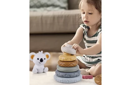 Puha érzékelő blokkok gyerekeknek – 12 db-os készlet + koala mackó