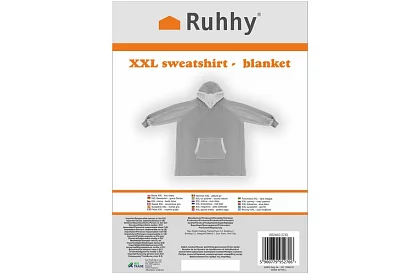 Nagy oversize kapucnis pulóver - szürke takaró