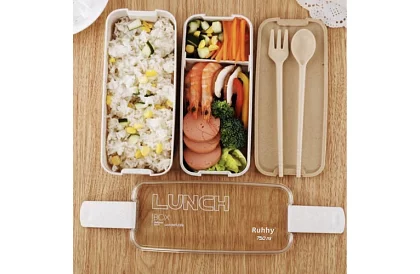 Uzsonnás doboz evőeszközzel - ebéd doboz 750ml