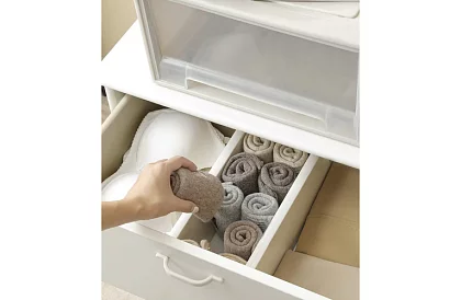 Állítható fiókorganizátorok - fehér - 4 darabos készlet