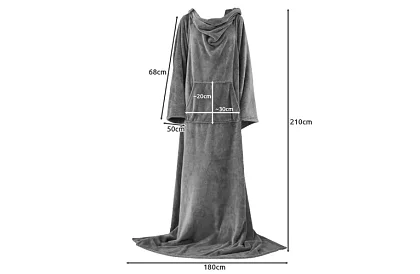 Televíziós takaró - köntös XXL - Világos szürke