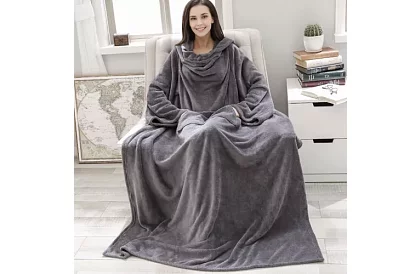 Televíziós takaró - köntös XXL - Világos szürke