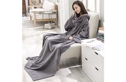 Televíziós takaró - köntös XXL - Világos szürke