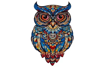 Fa fából készült baglyos puzzle - 177 darab - 38 x 21,5 cm