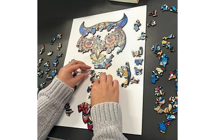 Fa fából készült baglyos puzzle - 177 darab - 38 x 21,5 cm