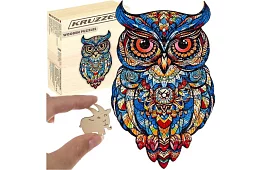 Fa fából készült baglyos puzzle - 177 darab - 38 x 21,5 cm