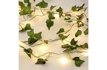 Mesterséges borostyán LED világítással - hossz 25m