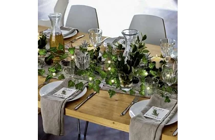 Mesterséges borostyán LED világítással - hossz 25m