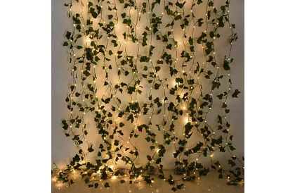 Mesterséges borostyán LED világítással - hossz 25m