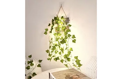 Mesterséges borostyán LED világítással - hossz 25m