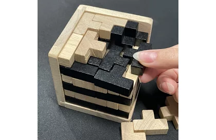 Fa ácsolható fa rejtvény - Tetris