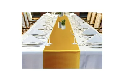 Arany selyem asztali futó – asztali szalag 900 × 36 cm