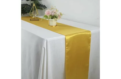 Arany selyem asztali futó – asztali szalag 900 × 36 cm