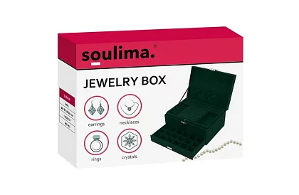 Elegáns velúr ékszerdoboz – zöld