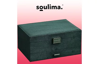 Elegáns velúr ékszerdoboz – zöld