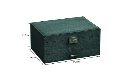 Elegáns velúr ékszerdoboz – zöld
