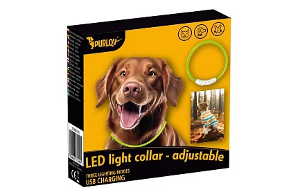 Világító LED nyakörv USB töltéssel és állítható hosszúsággal