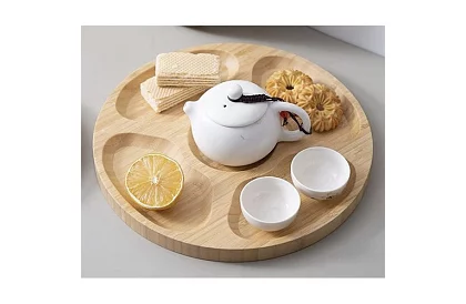 Bambusz forgatható tálca – 33 cm