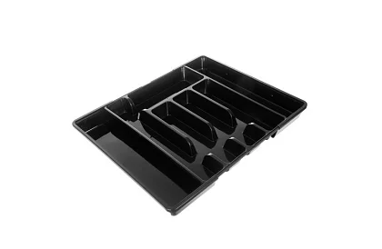 Bambusz fiókos szervező – fekete evőeszköztartó