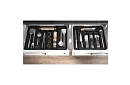 Bambusz fiókos szervező – fekete evőeszköztartó