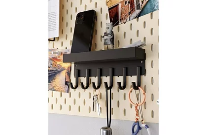 Fali mágneses polc a fogasokkal – 6 kampó