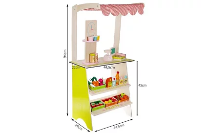 Fábólit árusító pavilon tartozékokkal