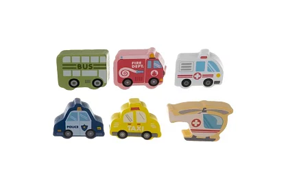 Fából készült város építőelemek 100 db alaplappal és formaválogatóval